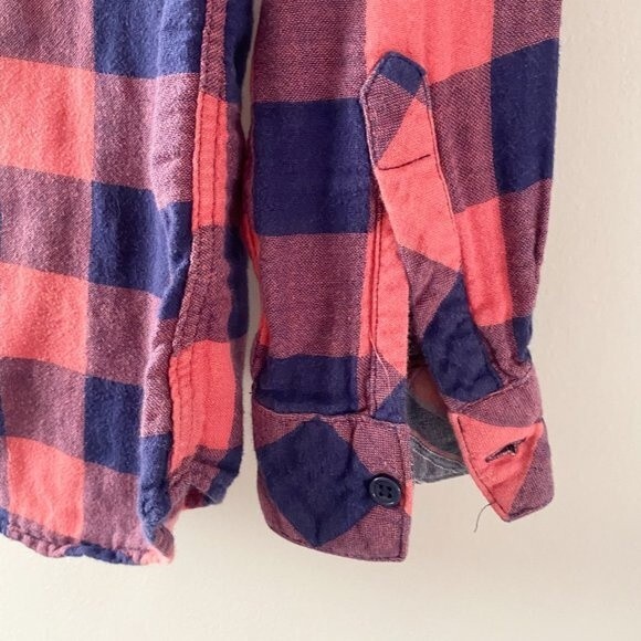 Rails Pink and Purple Plaid Flannel Button Up Collared Shirt Top XS - Picture 5 of 11